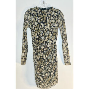 NWT Zara Midi Mock neck Dress w/ Sheer Sleeves Women’s Size Small